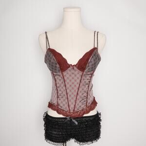 Blokette corset red burgundy y2k